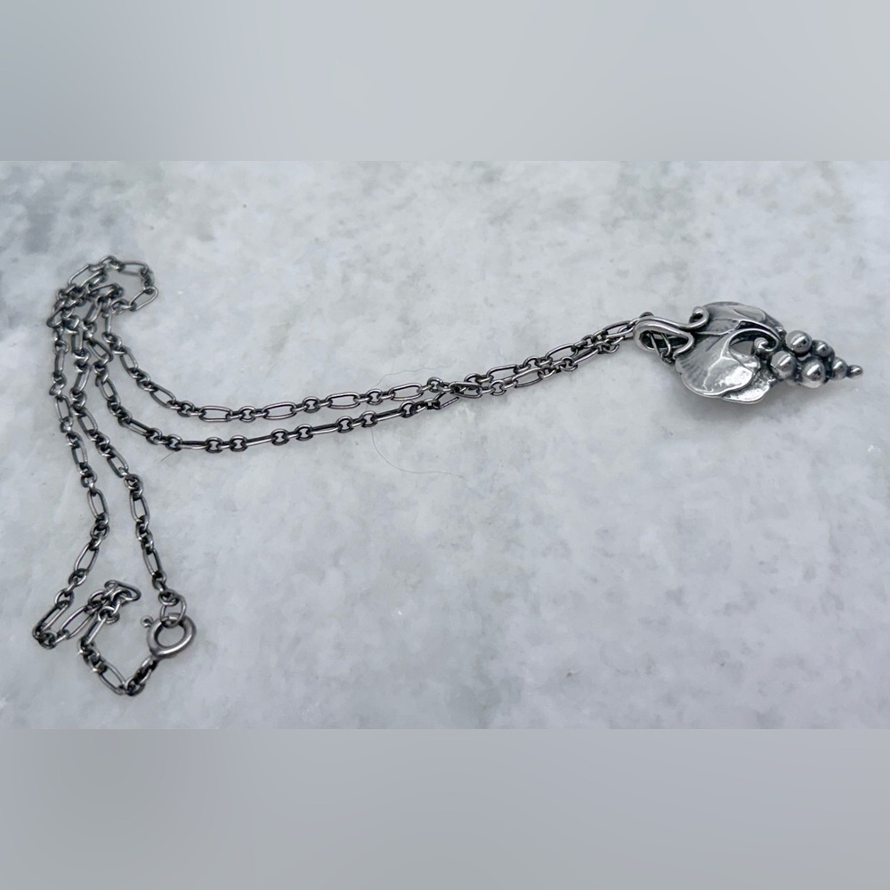 GEORG JENSEN Vintage Rare Collectors 1996 Heritage 925 SS Grape Necklace - Picture 15 of 16